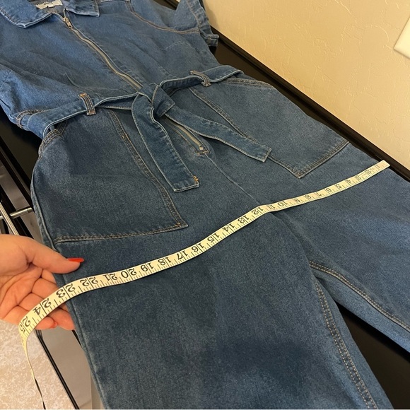 Velvet Heart denim jumpsuit, 100% Cotton, short sleeve size L - Picture 8 of 16